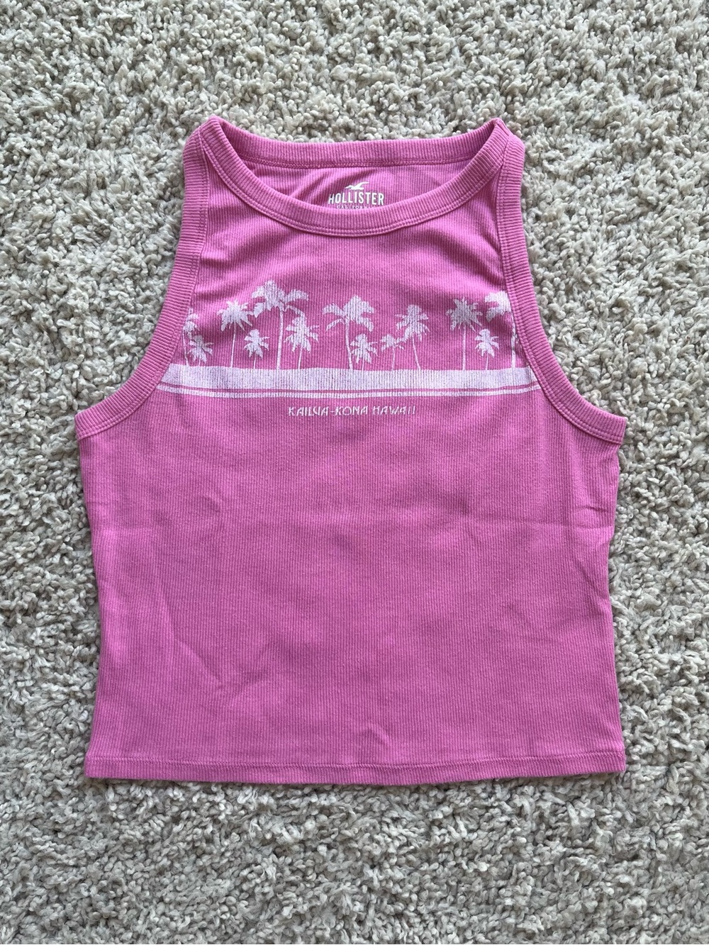 Hollister Pink Hawaii High-Neck Tank